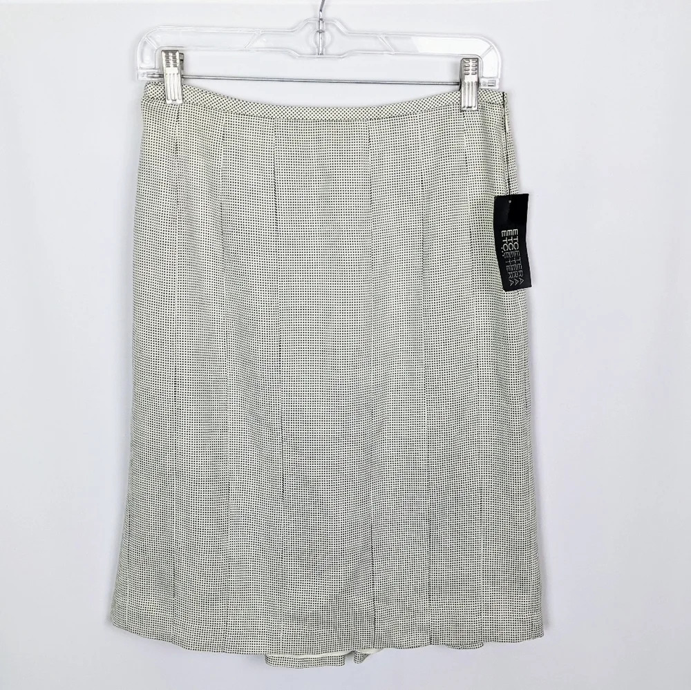 Etcetera NWT A Line Seamed Ruffled Hem Box Tweed Knee Length Skirt Classic sz.2
